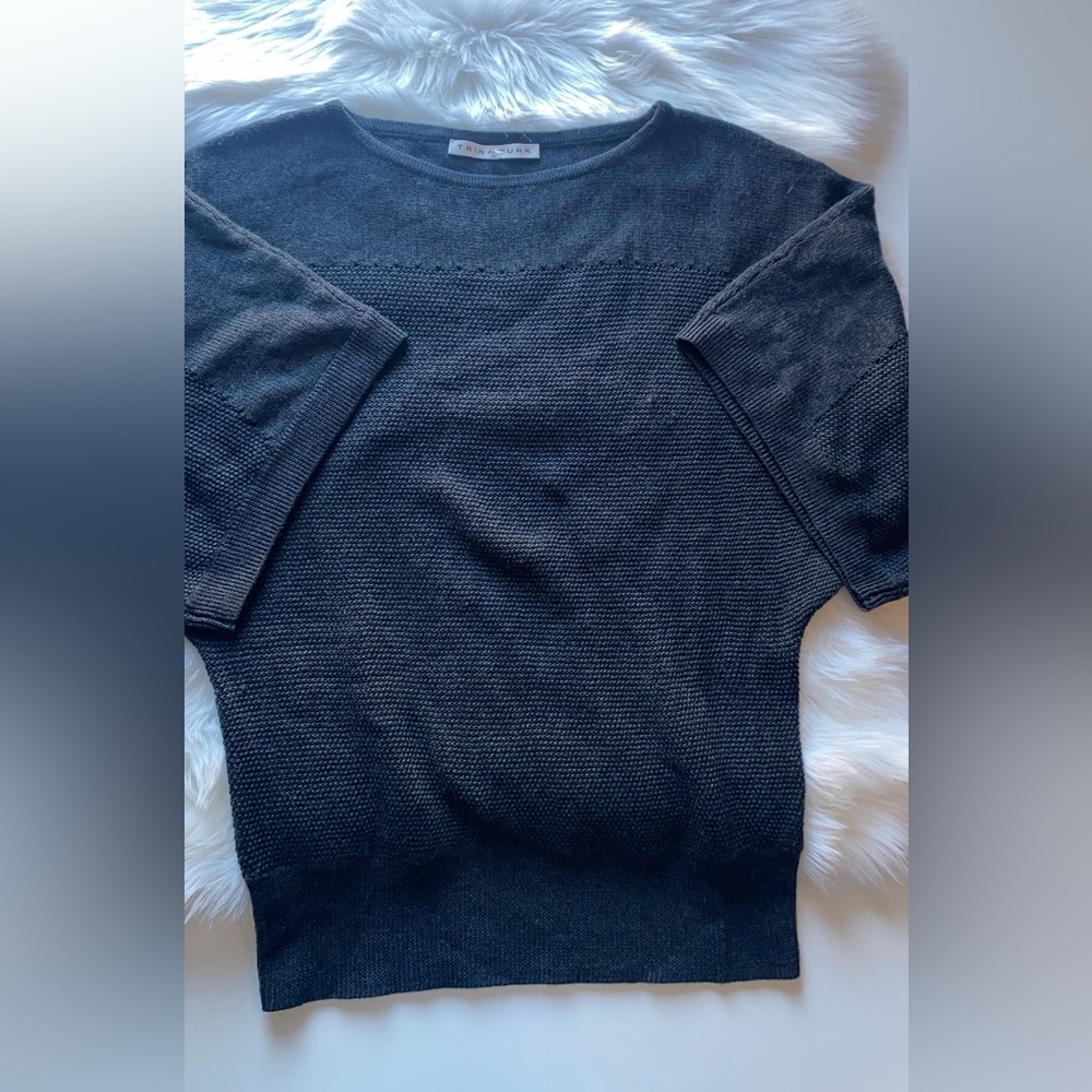 Trina Turk Charcoal Knit Top